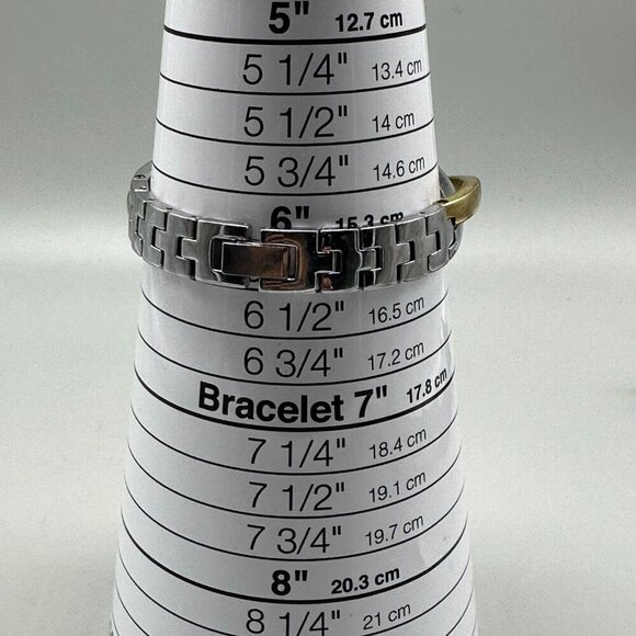 3/$30 Armitron Watch Women Silver Tone Cross Over Band New Battery 6.5" - Picture 9 of 11